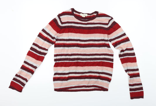 L.O.G.G    Womens Red Striped  Pullover Jumper Size S