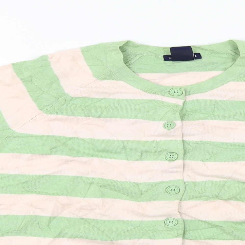 Gap  Womens Beige Striped  Cardigan Jumper Size M