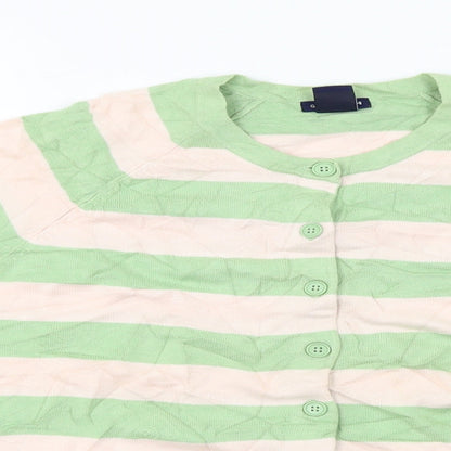 Gap  Womens Beige Striped  Cardigan Jumper Size M