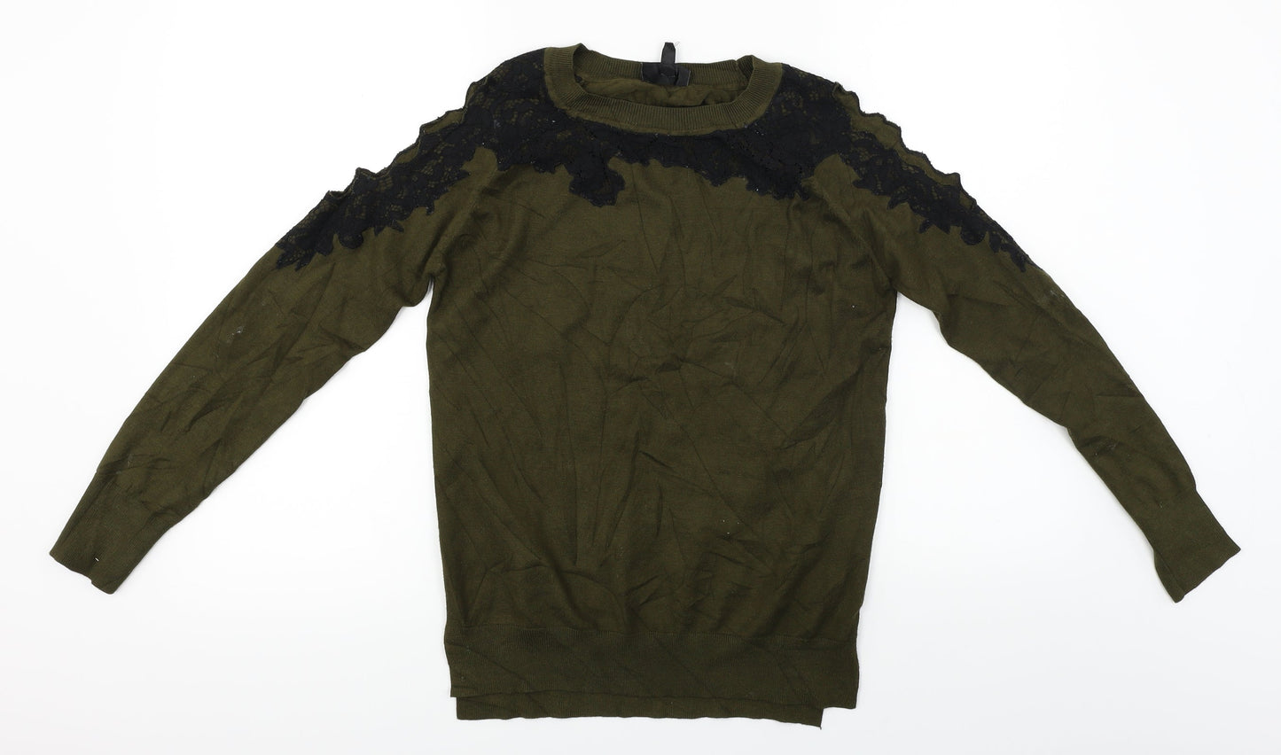 Topshop  Womens Green Floral  Pullover Jumper Size 8