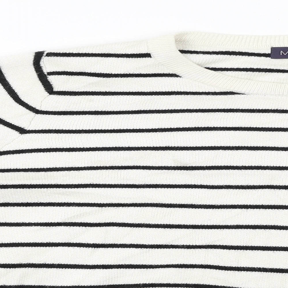 Marks and Spencer  Womens White Striped  Pullover Jumper Size 10