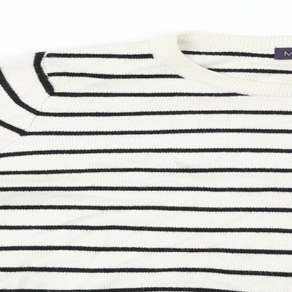 Marks and Spencer  Womens White Striped  Pullover Jumper Size 10