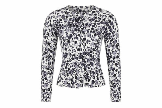 LOFT  Womens White Animal Print  Cardigan Jumper Size M
