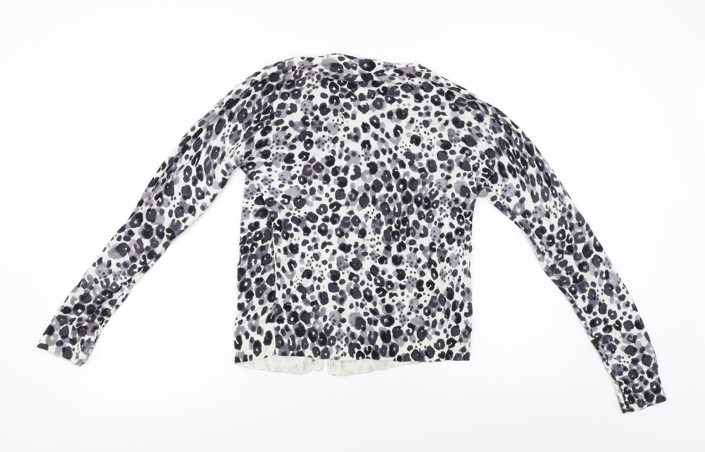 LOFT  Womens White Animal Print  Cardigan Jumper Size M