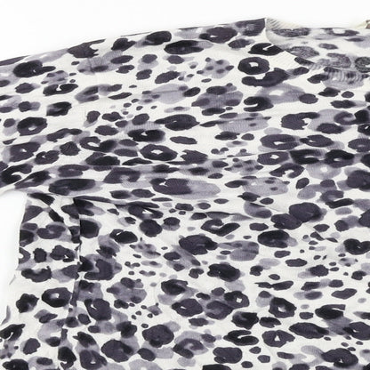 LOFT  Womens White Animal Print  Cardigan Jumper Size M