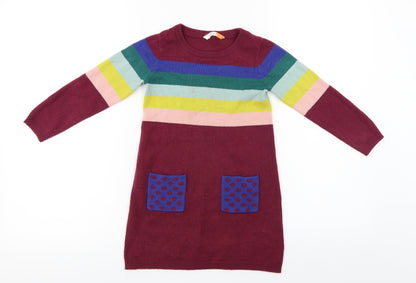 John Lewis  Boys Purple Striped  Pullover Jumper Size 4 Years