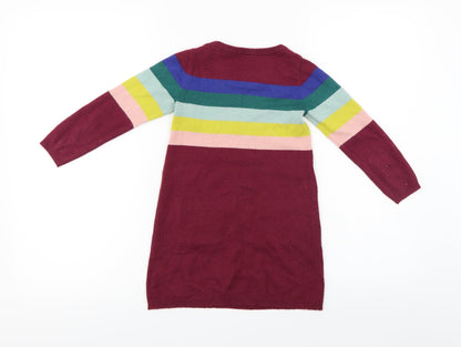 John Lewis  Boys Purple Striped  Pullover Jumper Size 4 Years
