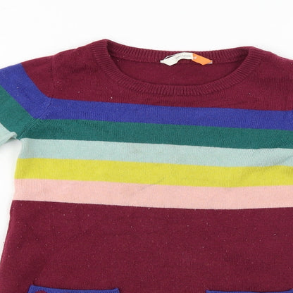 John Lewis  Boys Purple Striped  Pullover Jumper Size 4 Years
