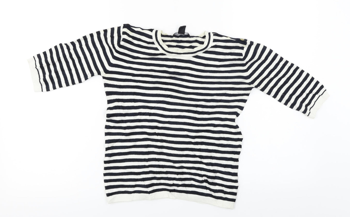 Atmosphere  Womens White Striped  Pullover Jumper Size 10