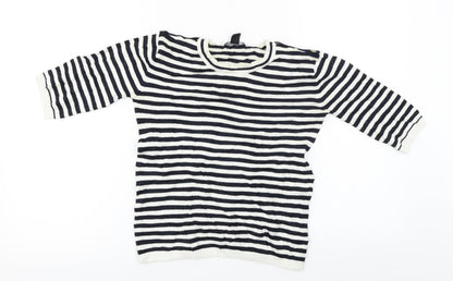 Atmosphere  Womens White Striped  Pullover Jumper Size 10