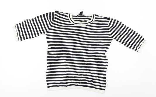 Atmosphere  Womens White Striped  Pullover Jumper Size 10