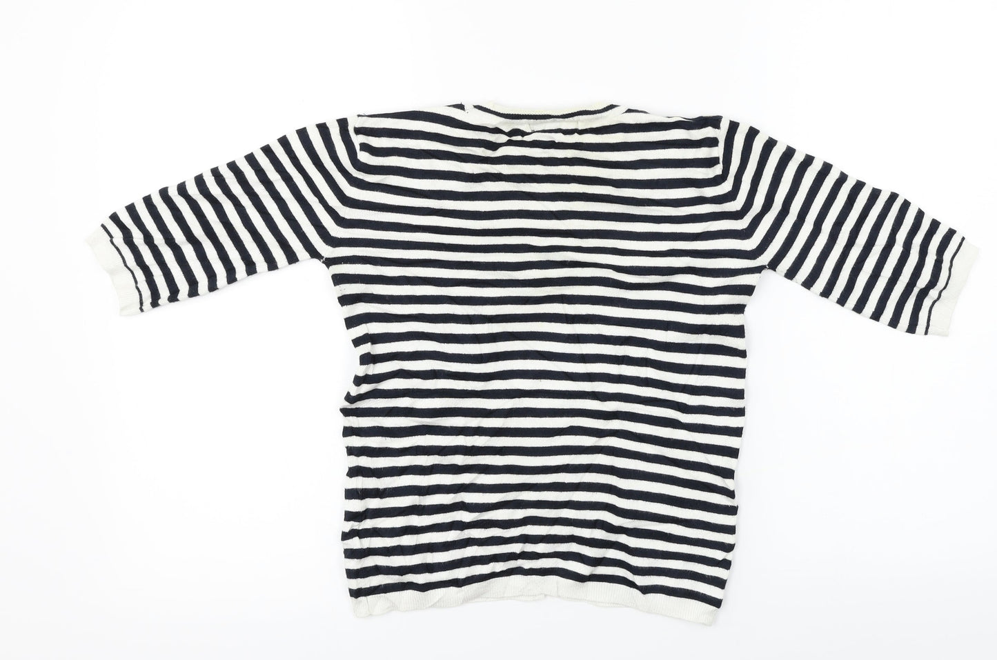 Atmosphere  Womens White Striped  Pullover Jumper Size 10