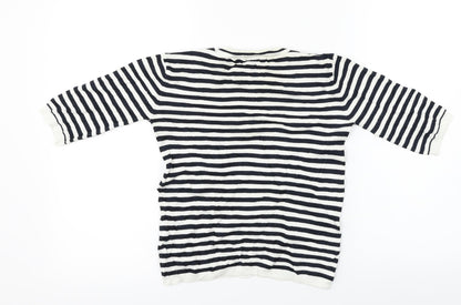 Atmosphere  Womens White Striped  Pullover Jumper Size 10