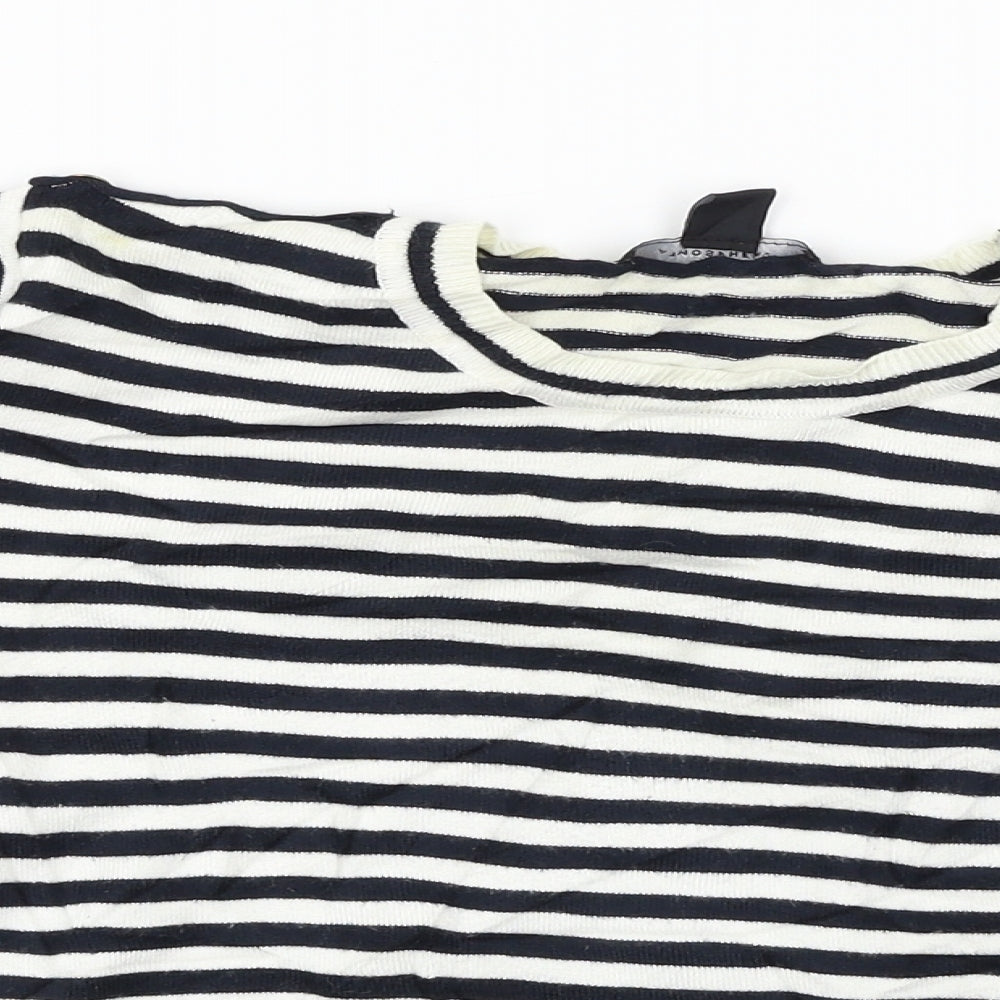 Atmosphere  Womens White Striped  Pullover Jumper Size 10