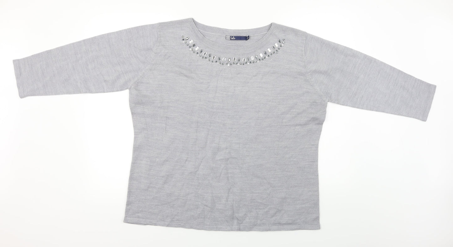 hle Womens Grey   Pullover Jumper Size XL