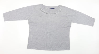 hle Womens Grey   Pullover Jumper Size XL