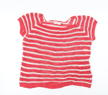 ose o ose Womens Pink Striped  Pullover Jumper Size M
