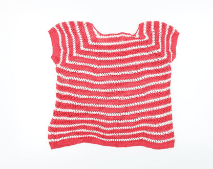 ose o ose Womens Pink Striped  Pullover Jumper Size M