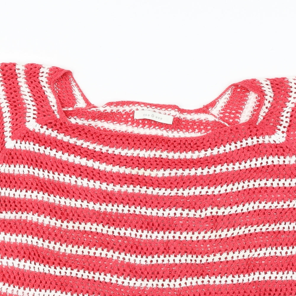 ose o ose Womens Pink Striped  Pullover Jumper Size M