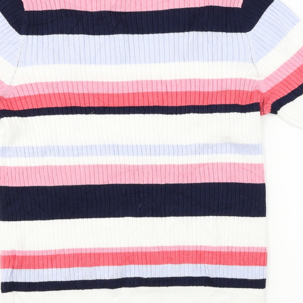Marks & Spencer  Womens White Striped  Pullover Jumper Size 12