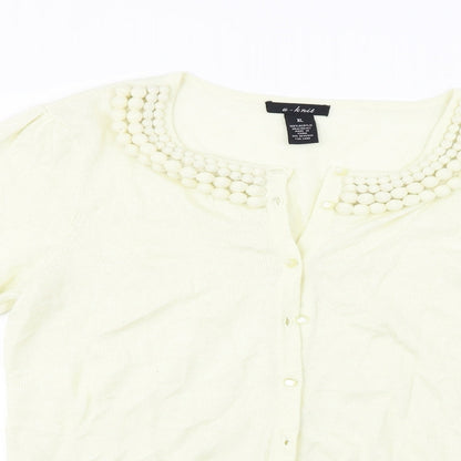U-Knits  Womens Ivory   Cardigan Jumper Size XL
