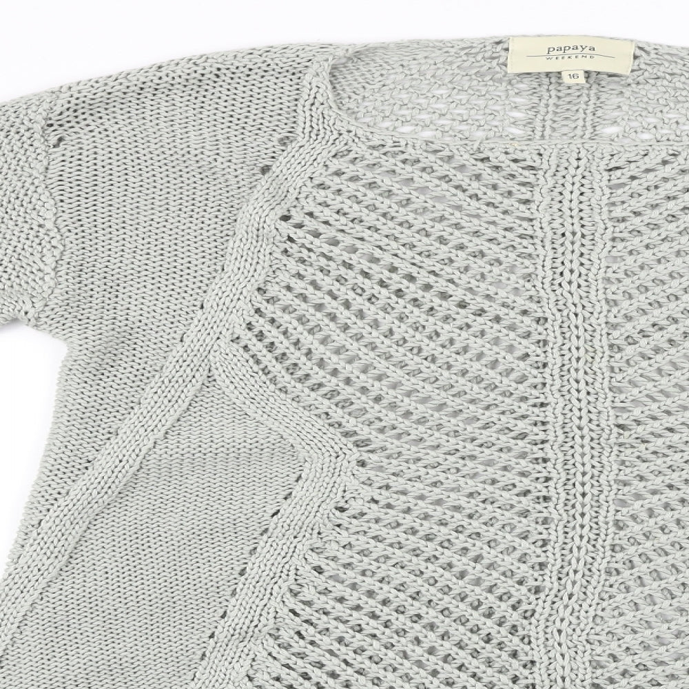 Papaya  Womens Grey   Pullover Jumper Size 16