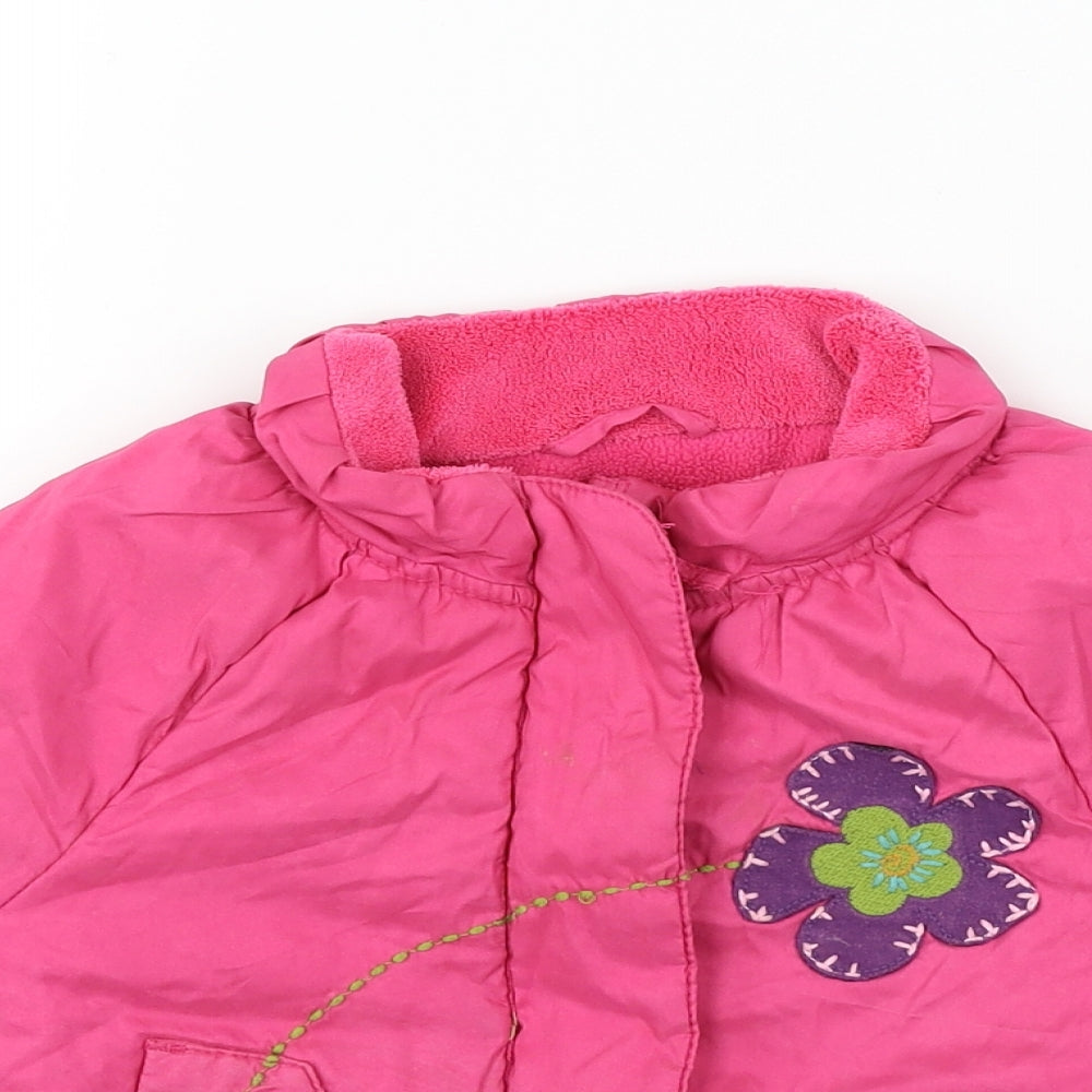 NEXT  Girls Orange Floral  Jacket Coat Size 2 Years