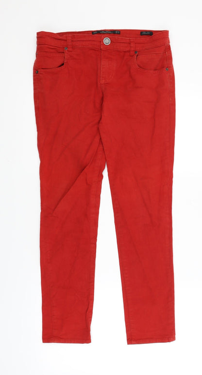 Womens UK Size 8 Leana Woman Slim Fit Skinny Red Jeans