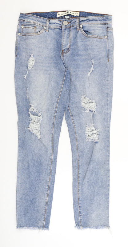 Ashley Mason Womens Blue  Denim Skinny Jeans Size 8 L26 in