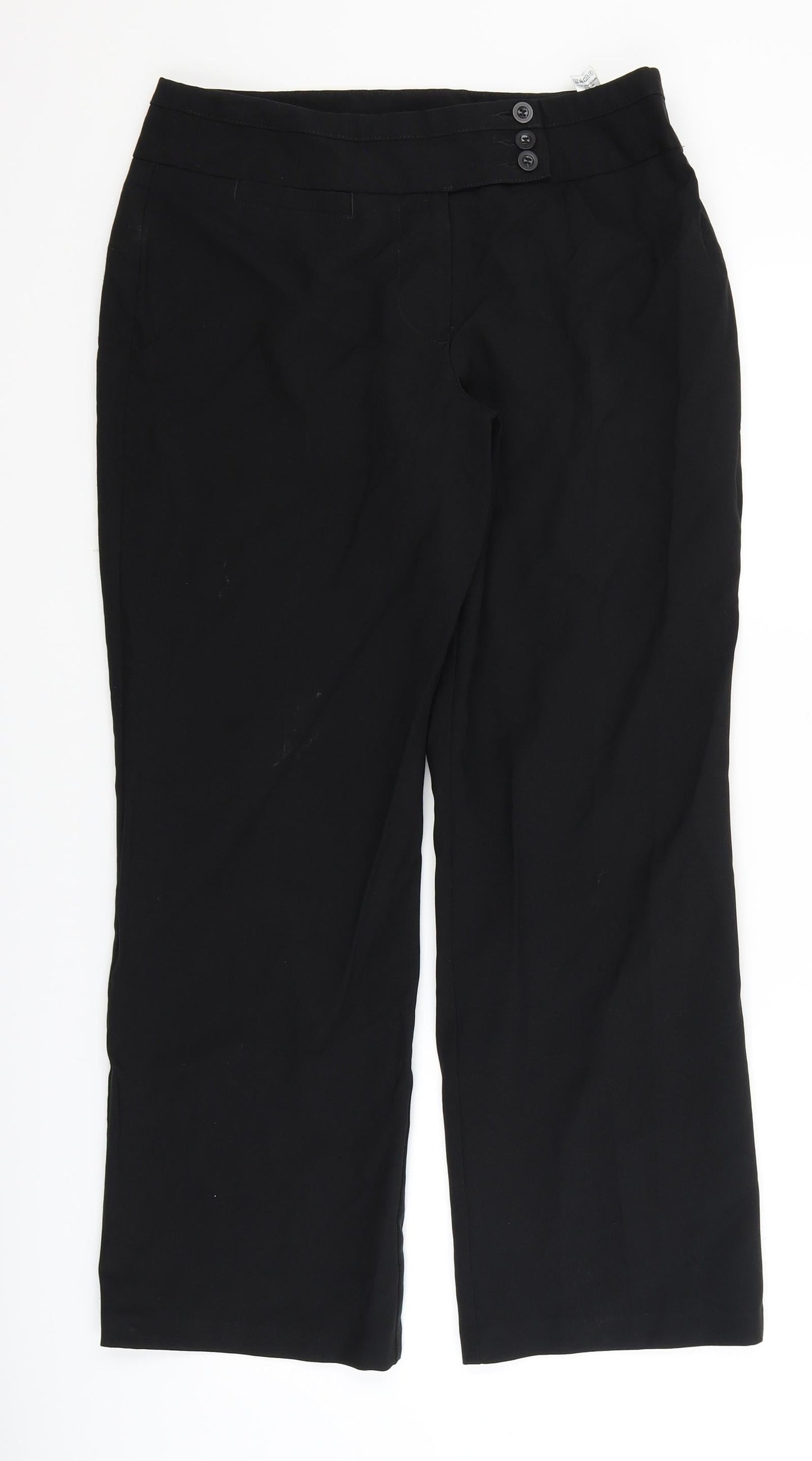 Womens UK Size 12 Marks and Spencer Regular Fit Dress Pants Black Trousers