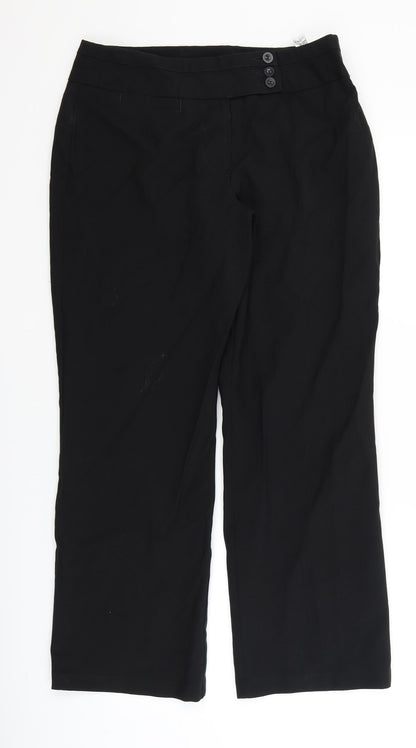 Womens UK Size 12 Marks and Spencer Regular Fit Dress Pants Black Trousers