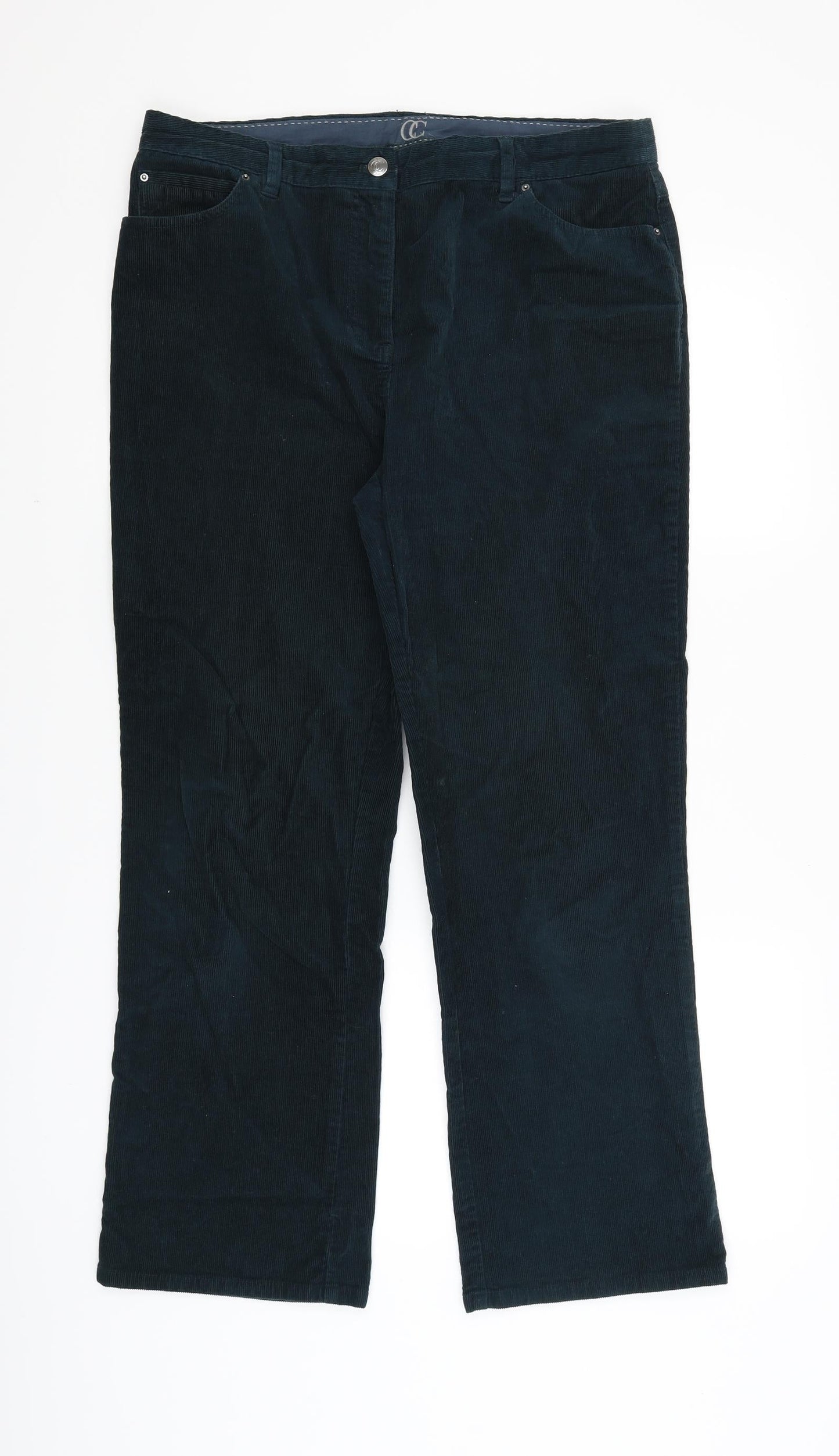 Womens UK Size 14 Preworn Regular Fit  Blue Trousers