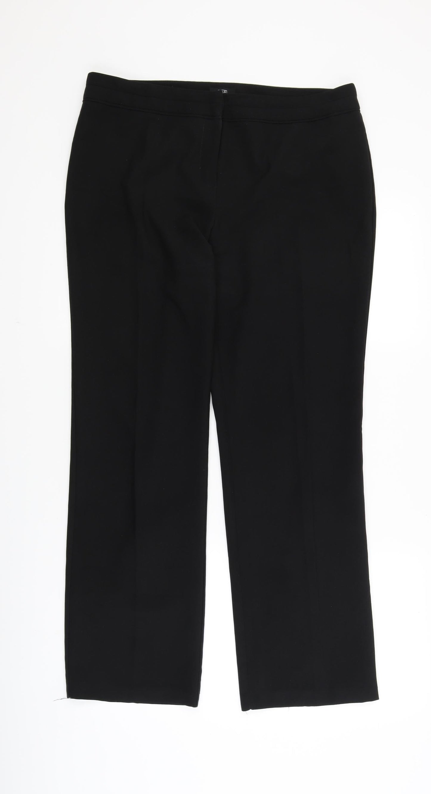Womens UK Size 12 F&F Regular Fit Dress Pants Black Trousers