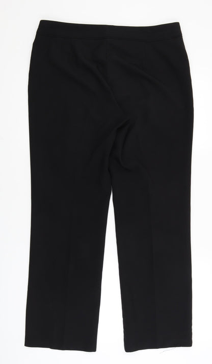 Womens UK Size 12 F&F Regular Fit Dress Pants Black Trousers