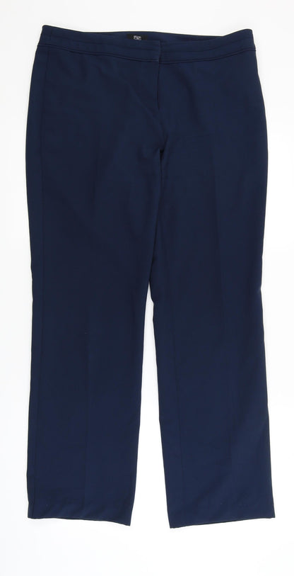 Womens UK Size 12 F&F Regular Fit Dress Pants Blue Trousers