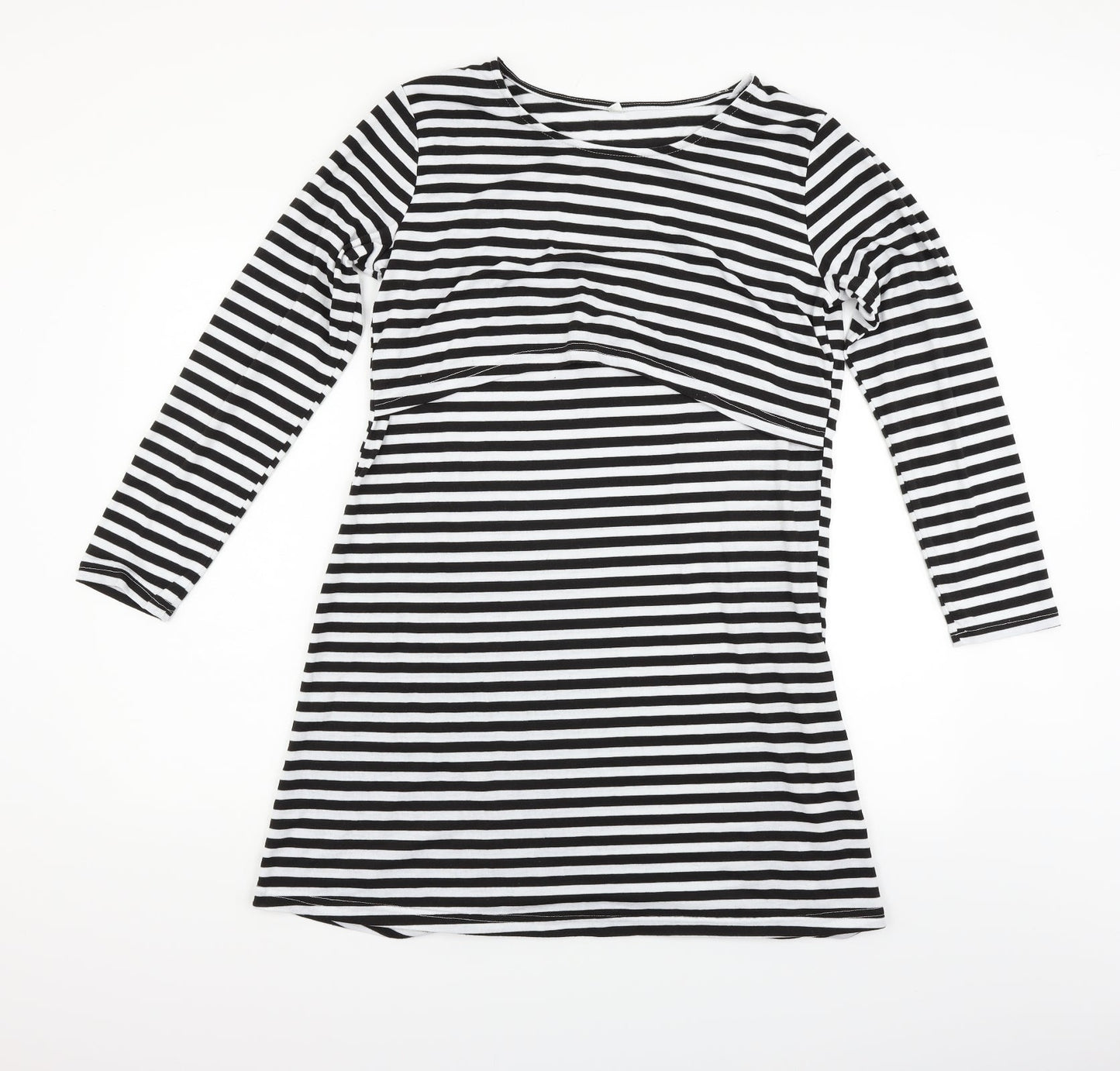 anan baby Womens White Striped  Fit & Flare  Size M