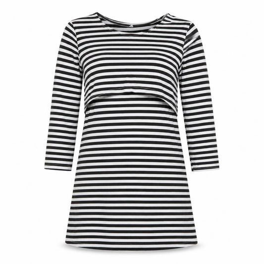 anan baby Womens White Striped  Fit & Flare  Size M