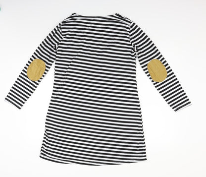 anan baby Womens White Striped  Fit & Flare  Size M