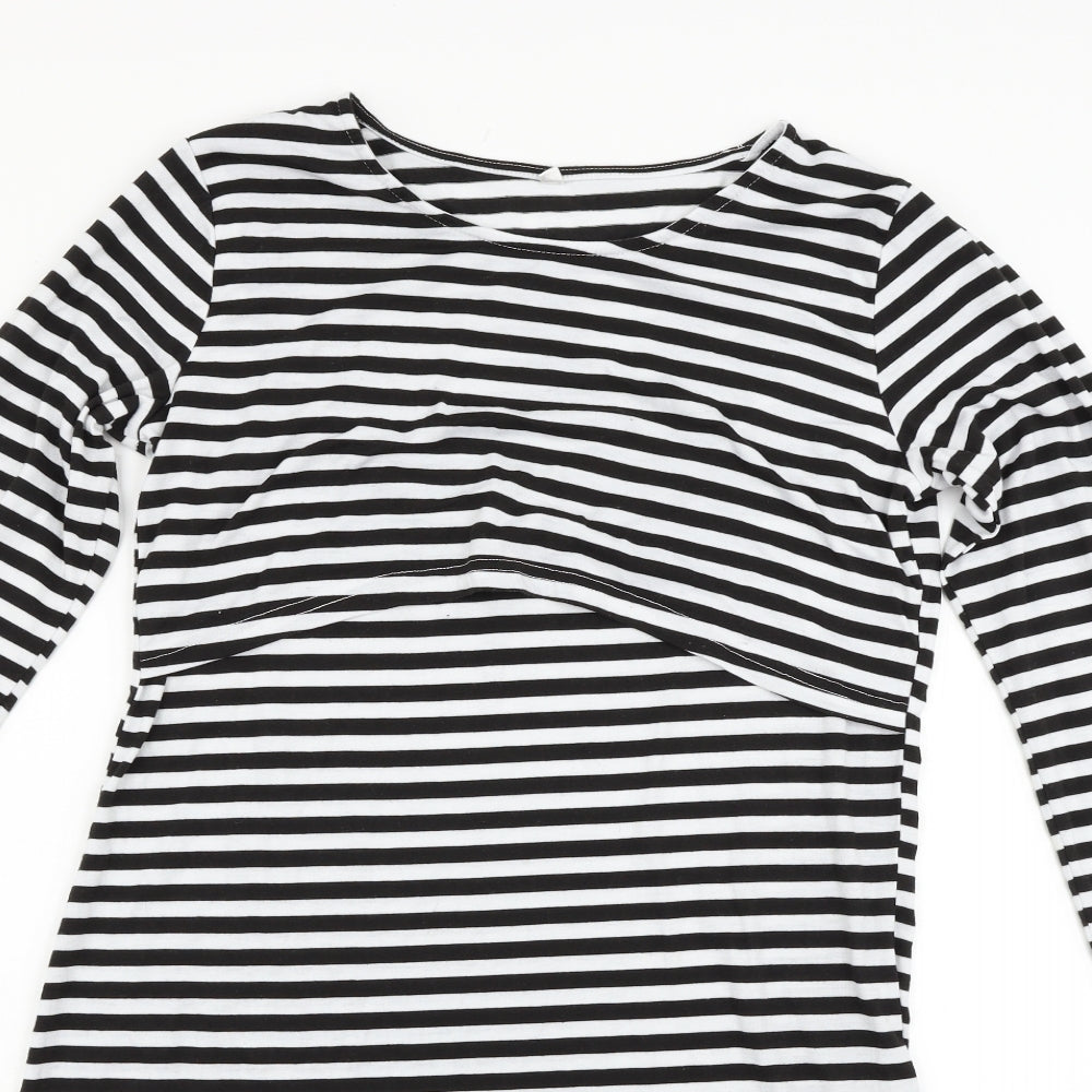 anan baby Womens White Striped  Fit & Flare  Size M