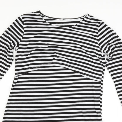 anan baby Womens White Striped  Fit & Flare  Size M