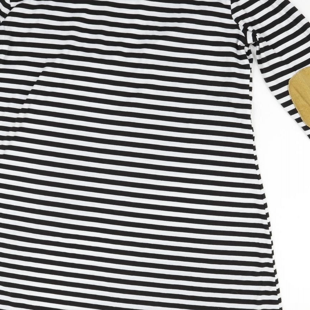 anan baby Womens White Striped  Fit & Flare  Size M