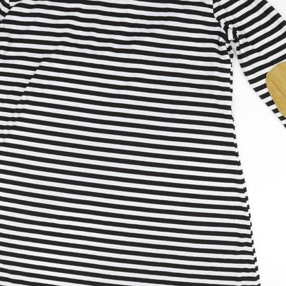 anan baby Womens White Striped  Fit & Flare  Size M