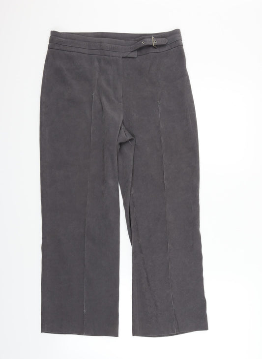 Mia Moda Womens Grey   Trousers   L24 in - BELTED