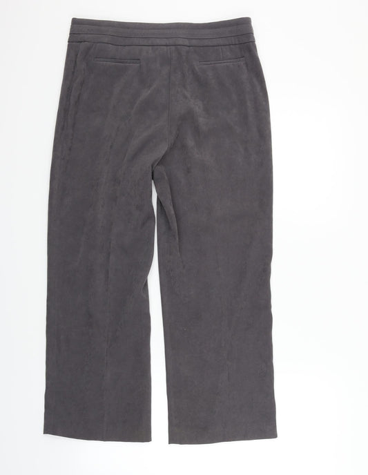 Mia Moda Womens Grey   Trousers   L24 in - BELTED