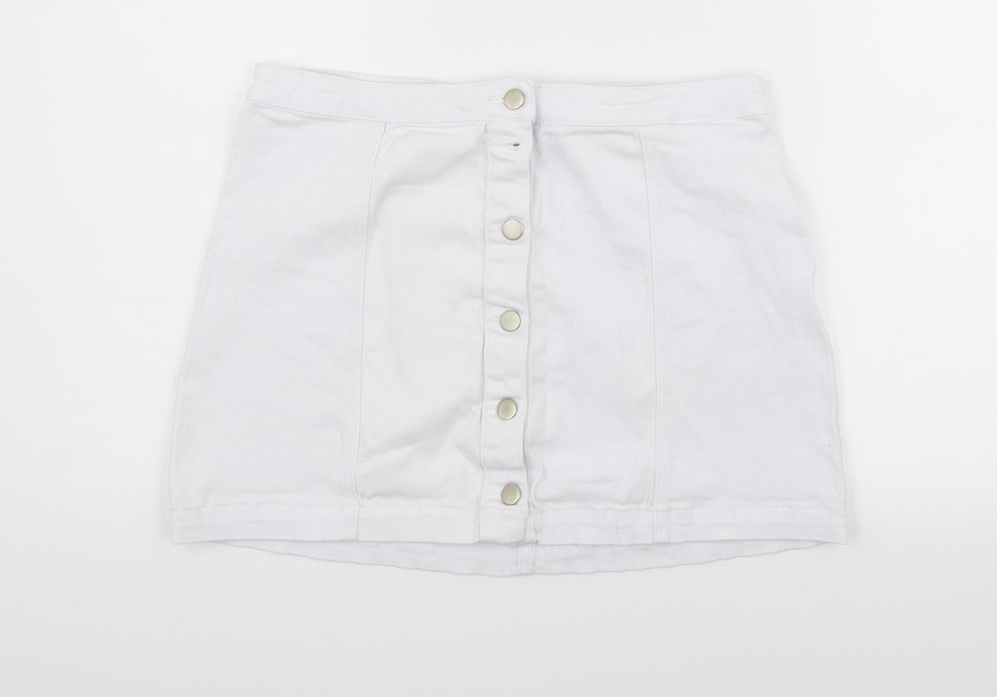 Boohoo Womens White   Flare Skirt Size 14