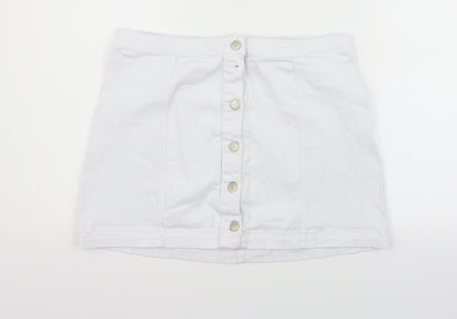 Boohoo Womens White   Flare Skirt Size 14