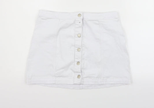 Boohoo Womens White   Flare Skirt Size 14