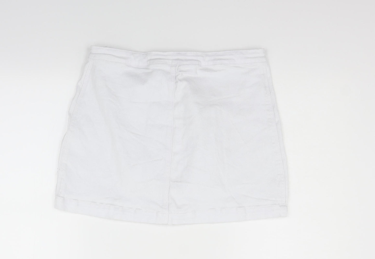 Boohoo Womens White   Flare Skirt Size 14