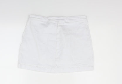 Boohoo Womens White   Flare Skirt Size 14