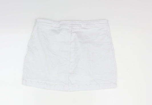Boohoo Womens White   Flare Skirt Size 14